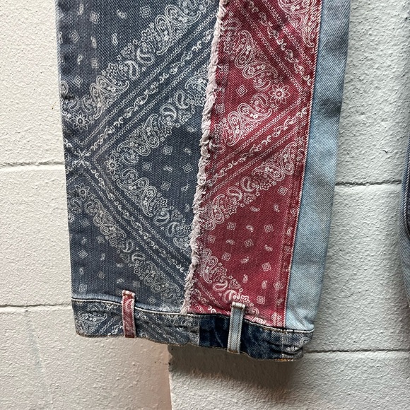 Revice Patchwork Women Jeans - Red and Blue Size 26 - Picture 2 of 6